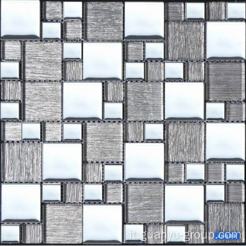 mosaico in stile acciaio inox grigio